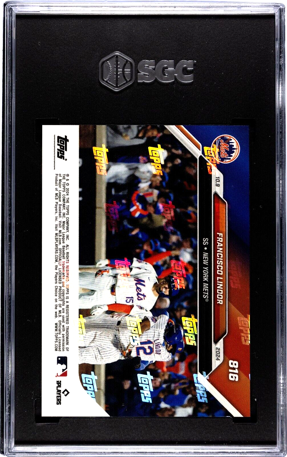Francisco Lindor - 2024 Topps Now NLDS #816 - Mets - Swing of a Lifetime SGC 10