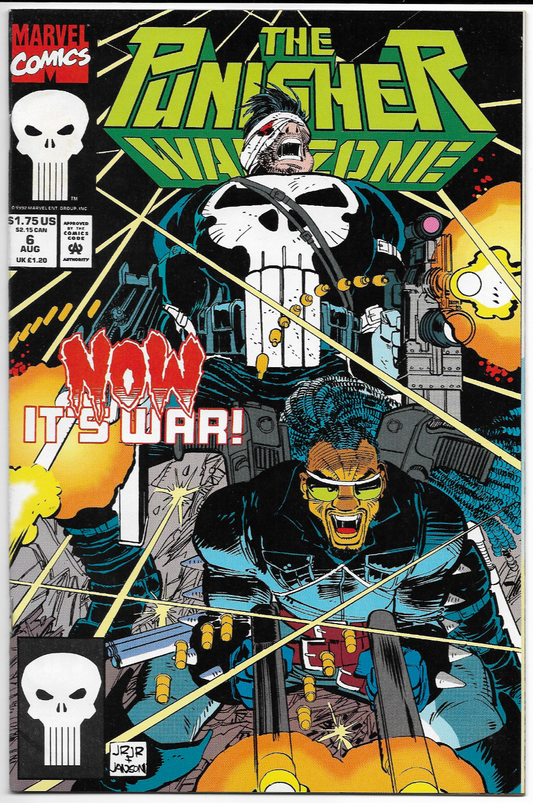 THE PUNISHER WAR ZONE NOW ITS WAR AUG #6 MARVEL COMIC BOOK 1992