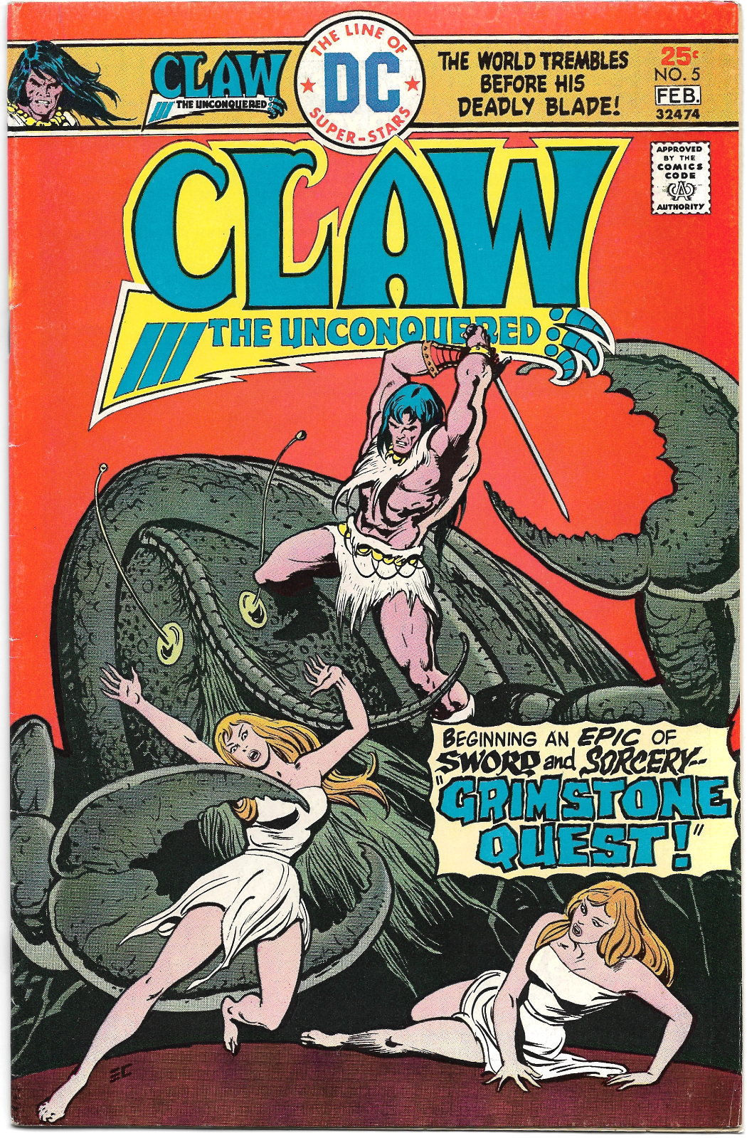 Claw the Unconquered #5 "Grimstone Quest" 1976 DC Comics