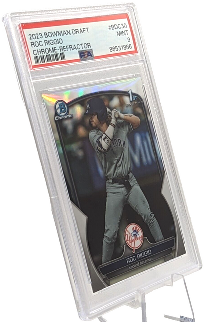 Roc Riggio PSA 9 - 2023 Bowman Draft Chrome Refractor #BDC30 1st Bowman Yankees