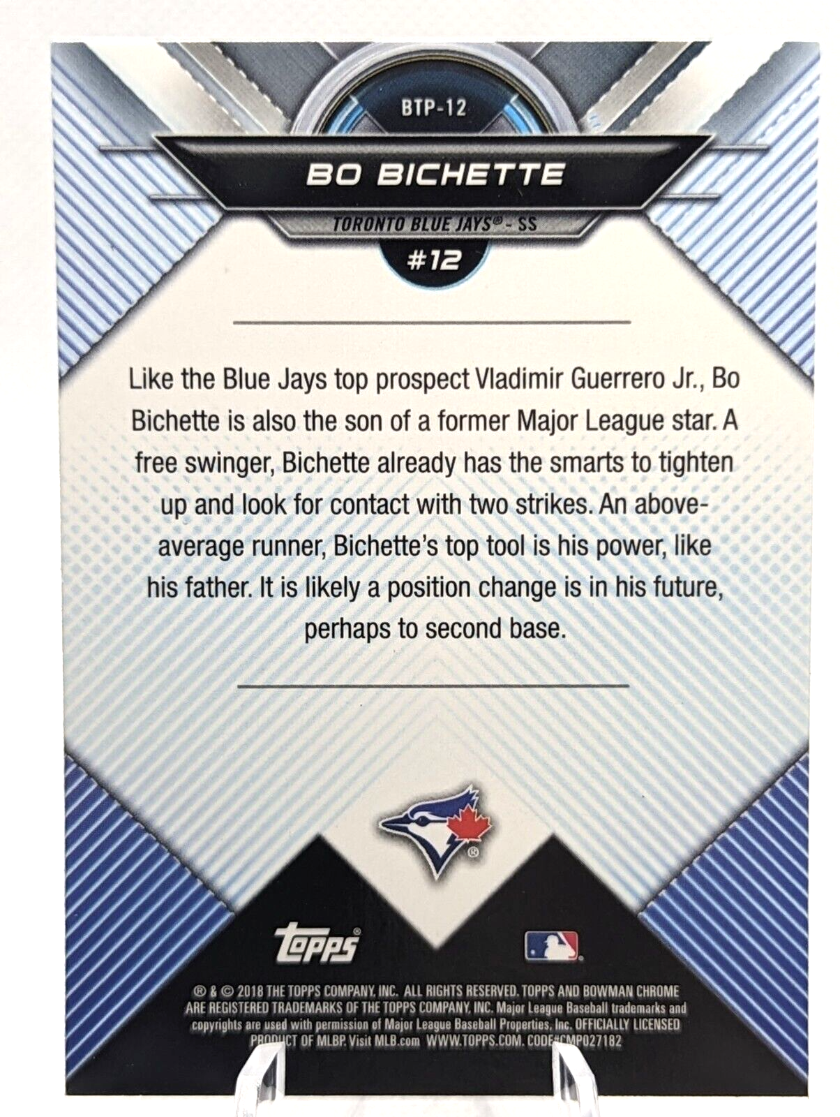 Bo Bichette #BTP-12 2018 Bowman Bowman Scouts' Top 100   Toronto Blue Jays
