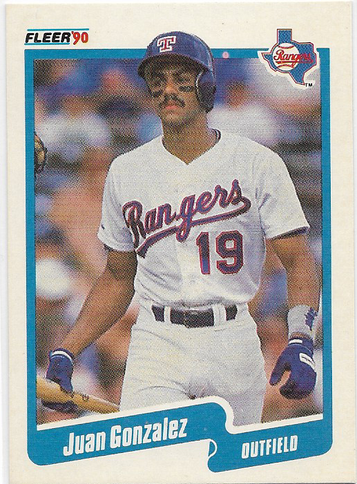 1990 Fleer - Juan Gonzalez #297 RC Rookie Card - Texas Rangers