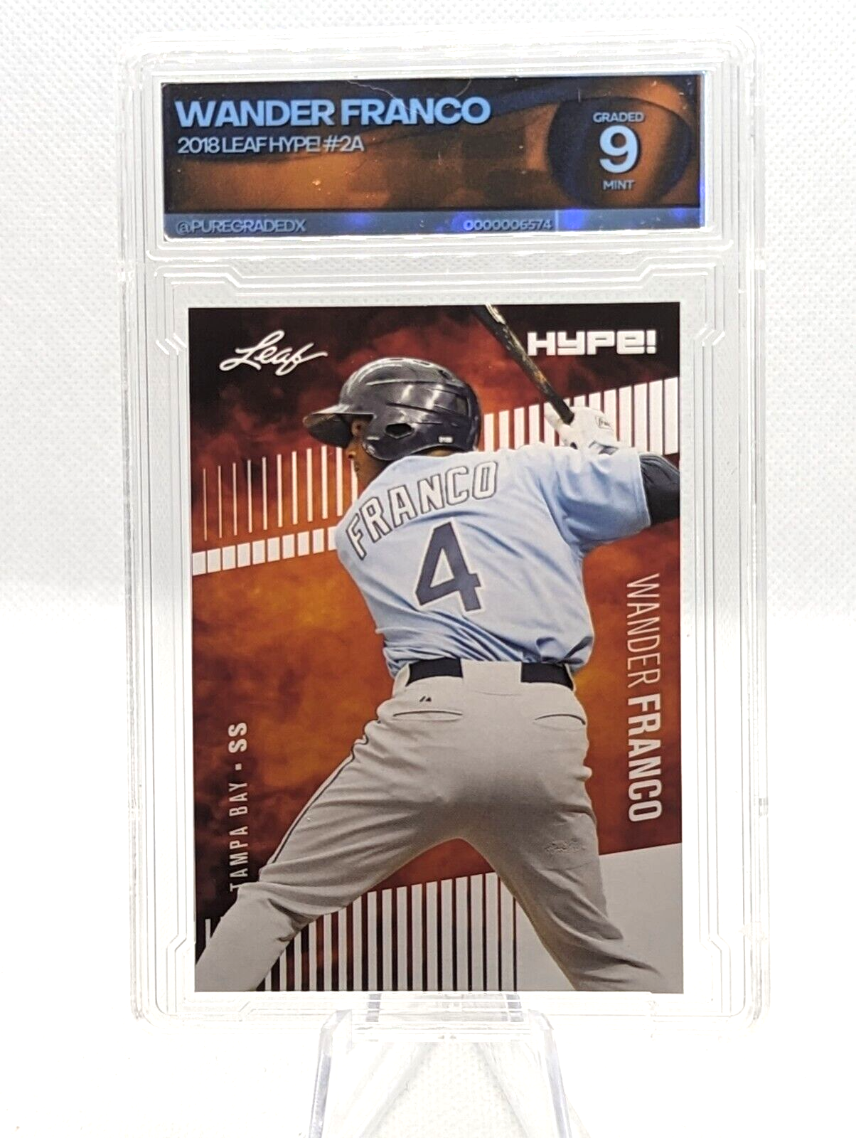 Wander Franco 2018 Leaf "1st Ever Printed" Hype RC #2A Rays Graded 9