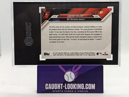 Jackson Holiday - 2024 Topps NOW #61 MLB Debut SGC 9.5
