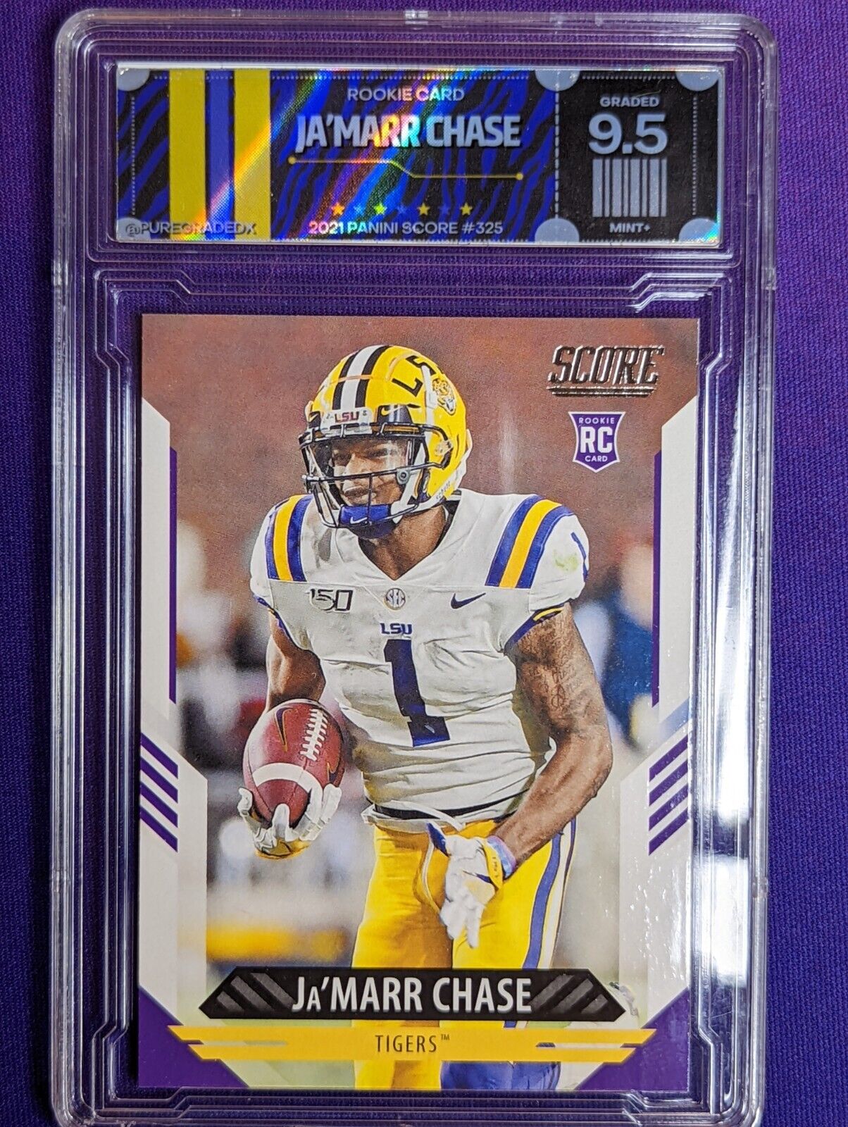 Ja'Marr Chase #325 2021 Panini Score Rookie LSU Tigers Graded 9.5