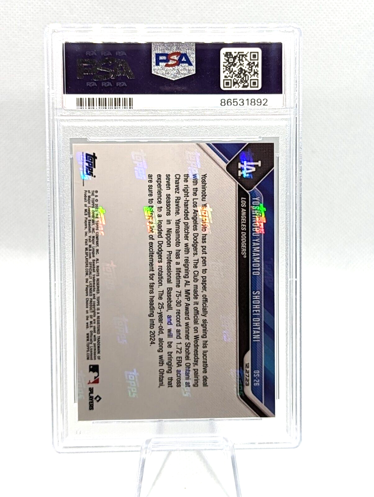 Yoshinobu Yamamoto / Shohei Ohtani 2023 Topps NOW Offseason #OS26 PSA 10