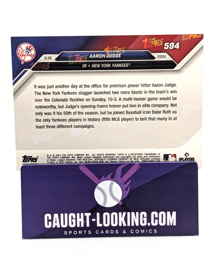 Aaron Judge - 2024 Topps Now #594 Joins Babe Ruth with three HR Seasons