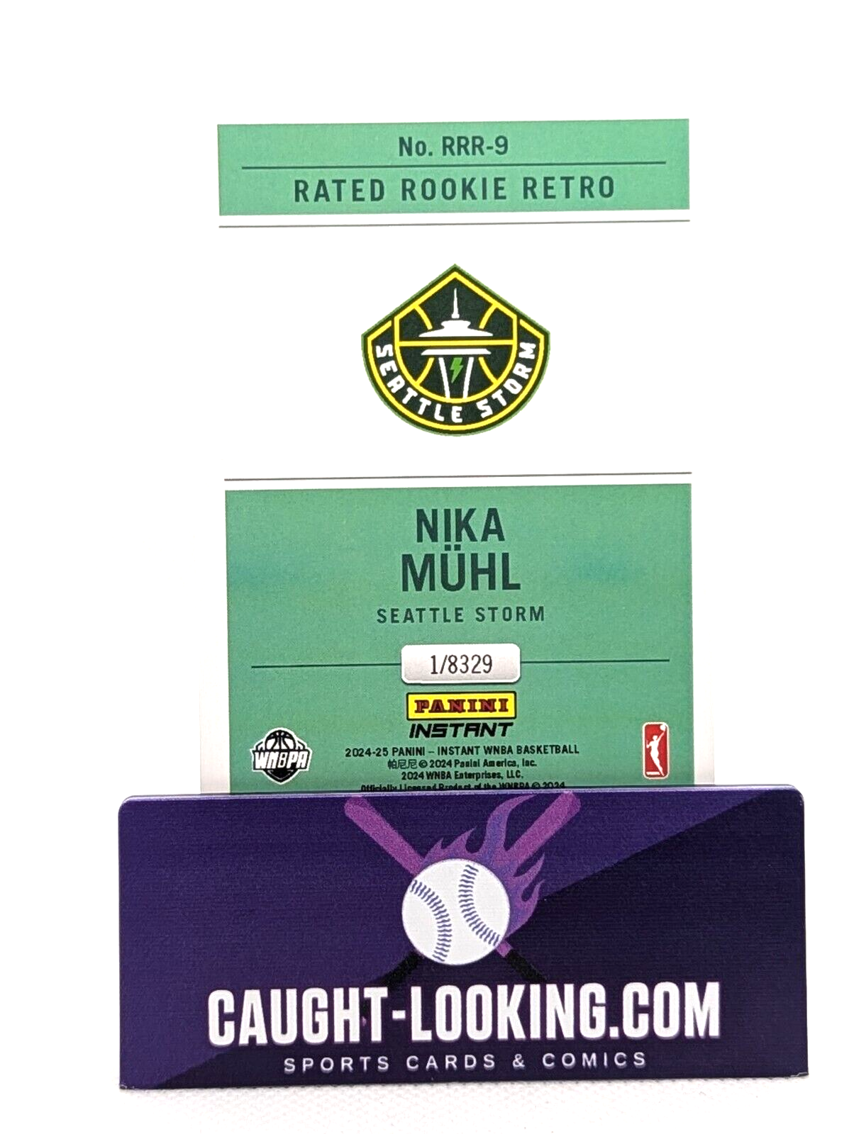 Nike Muhl - 2024 Instant WNBA Donruss Rated Rookie Retro Card #RRR-9 RC Storm