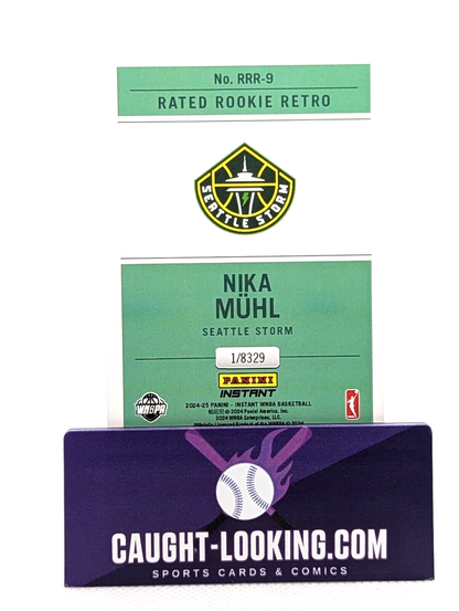 Nike Muhl - 2024 Instant WNBA Donruss Rated Rookie Retro Card #RRR-9 RC Storm