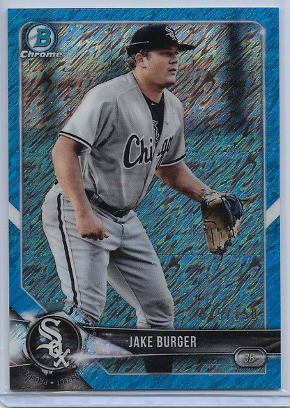 Jake Burger Blue Shimmer Refractor #BCP-37 2018 Bowman Chrome Prospects