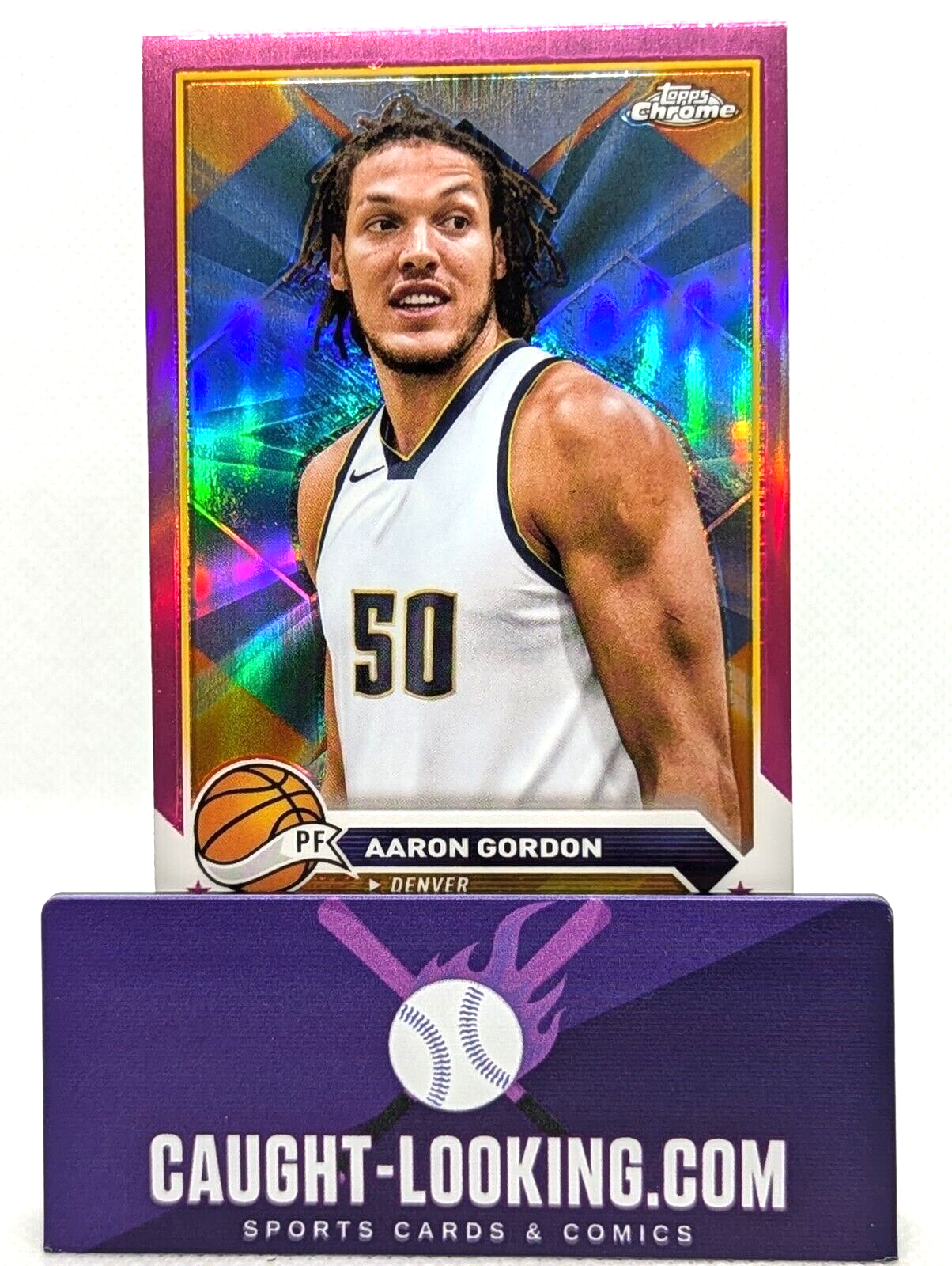 2023-24 Topps Chrome Aaron Gordon Pink Refractor #95