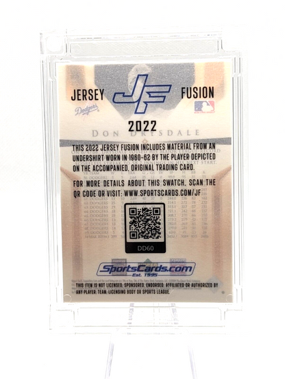 Don Drysdale #DD60 2022 Jersey Fusion Legendary Cuts Dodgers Game Used Swatch