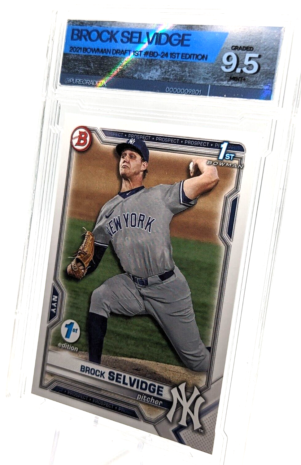 Brock Selvidge #BD-24 2021 Bowman Draft 1st Edition 1st Bowman Graded  9.5