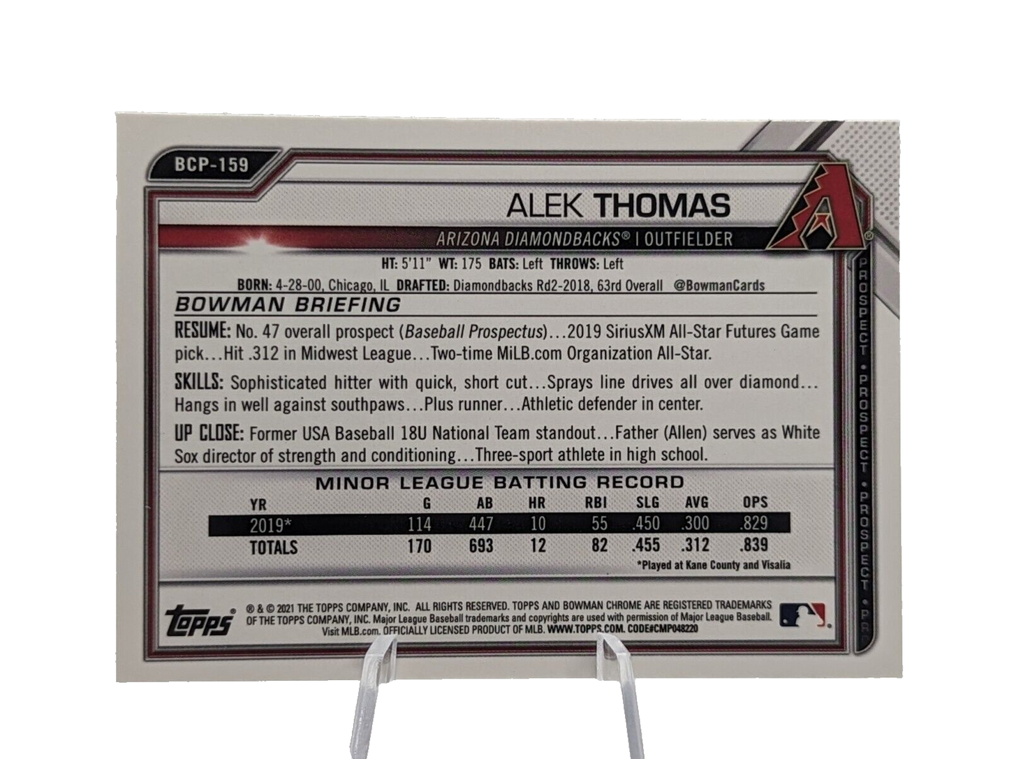Alek Thomas [Mega Box Mojo] #BCP-159 2021 Bowman Chrome Prospects