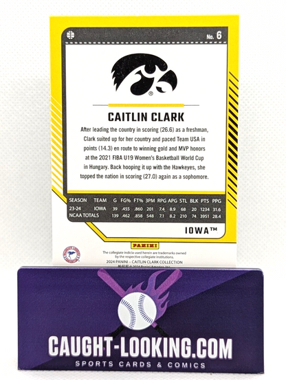 2024 Panini Caitlin Clark Collection - Base Donruss Panini #6 Caitlin Clark RC