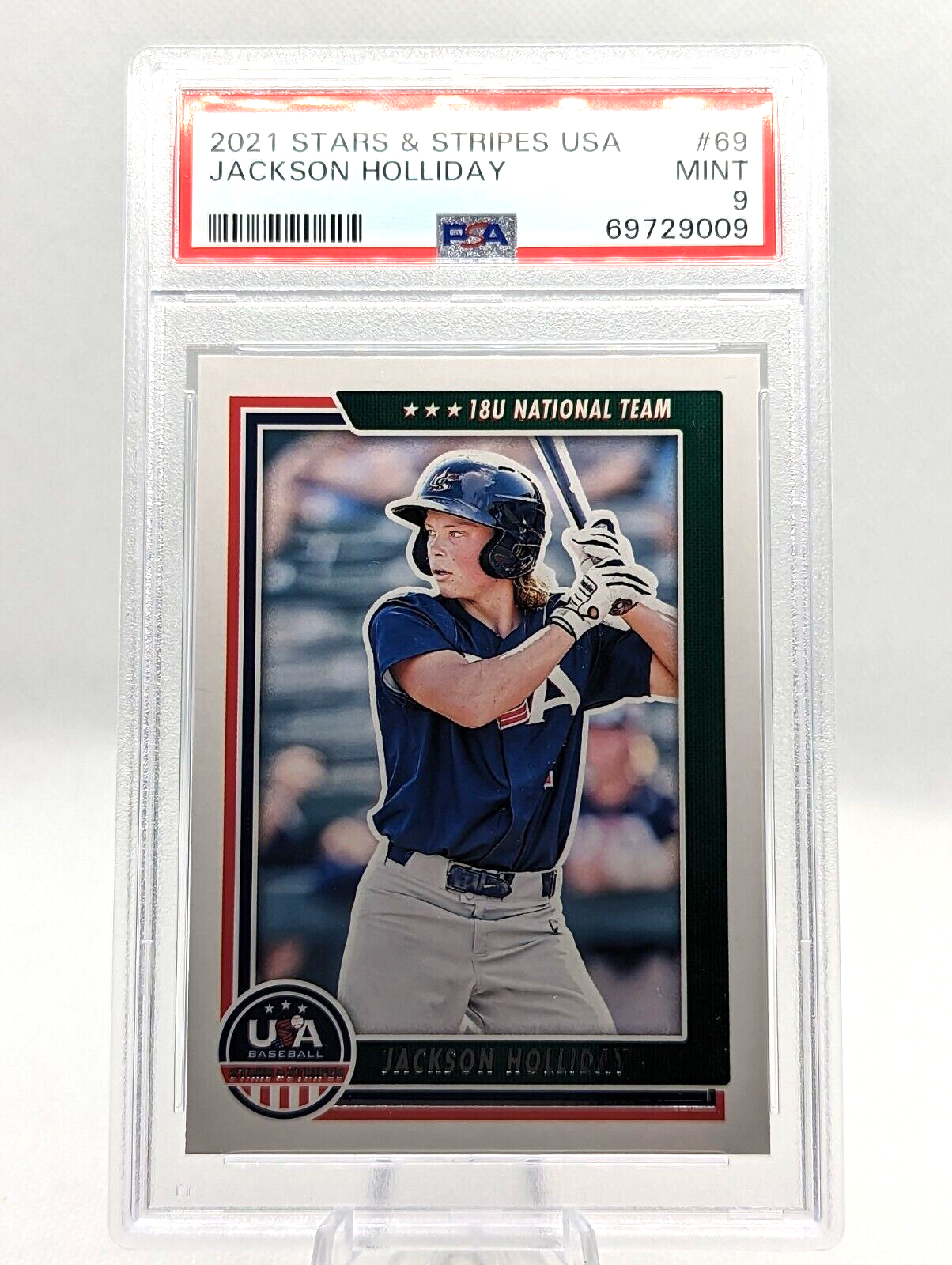 Jackson Holliday PSA 9 2021 Stars & Stripes #69 MLB Draft #1 Pick