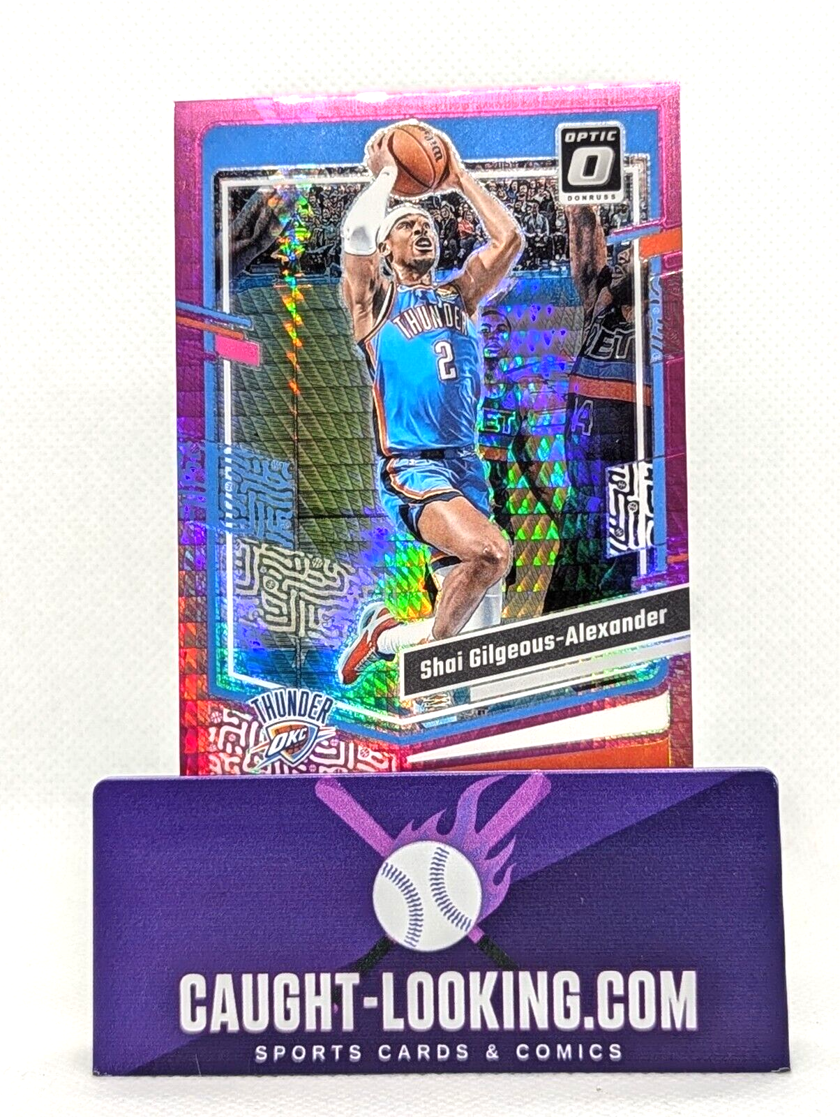 Shai Gilgeous-Alexander Hyper Pink #104 2023 Donruss Optic Oklahoma City Thunder