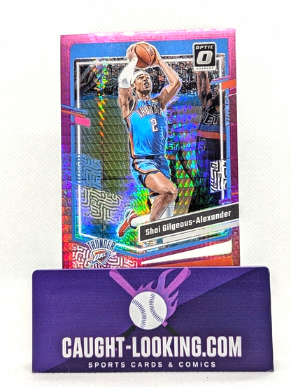 Shai Gilgeous-Alexander Hyper Pink #104 2023 Donruss Optic Oklahoma City Thunder