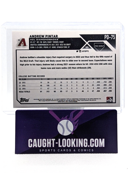 Andrew Pintar [Aqua] #PD-75 2023 Topps Pro Debut Diamondbacks /75