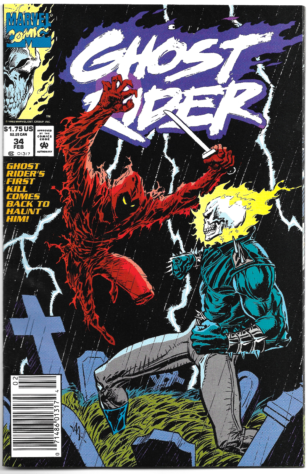 Ghost Rider #34 "VICTIMS of Our PAST" 1993 Marvel Comics