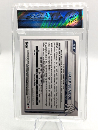 Brock Selvidge #BD-24 2021 Bowman Draft 1st Edition 1st Bowman Graded  9.5