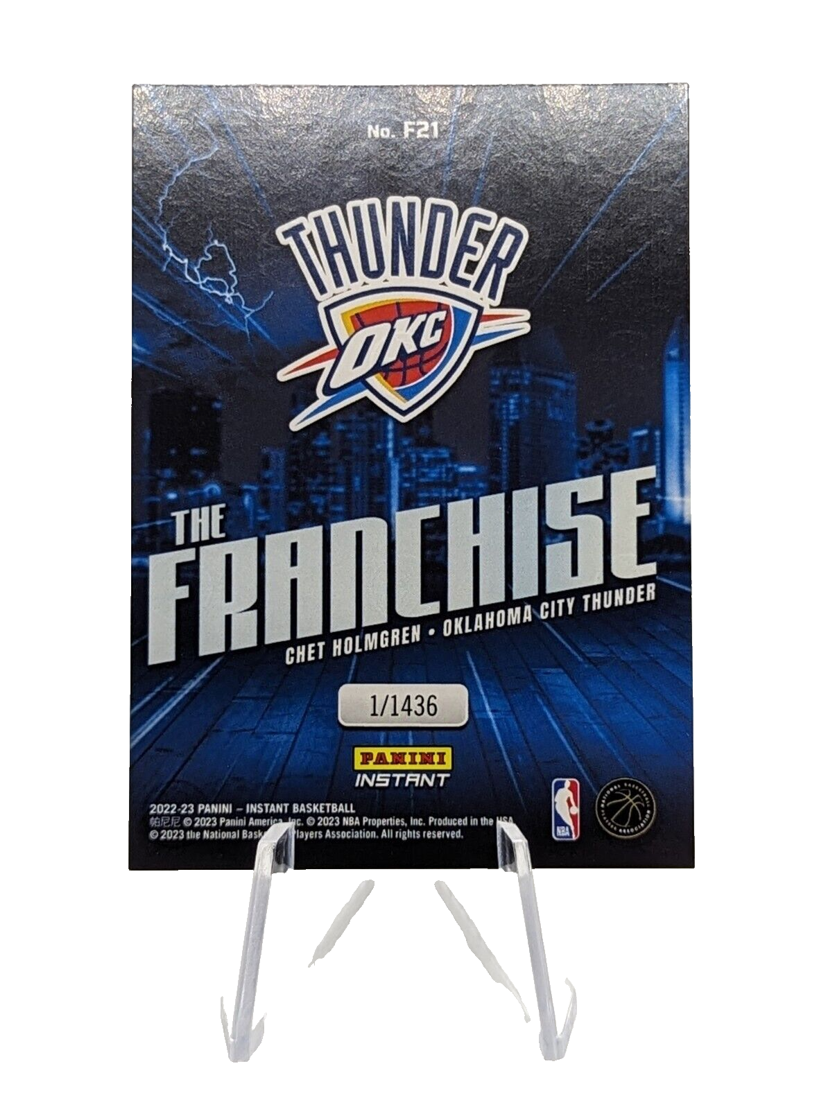 2022-23 Panini Instant Chet Holmgren The Franchise Rookie #F21 Thunder /1436
