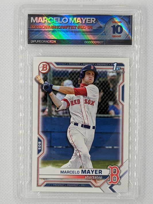 Marcelo Mayer BD-174 2021 Bowman Draft 1ST Prospect Boston Red Sox Graded 10