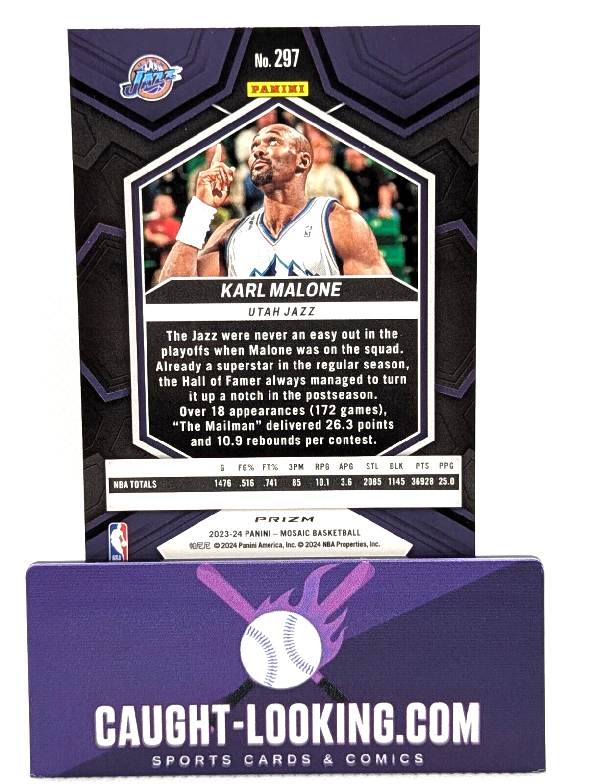 Karl Malone - 2023-24 Panini Mosaic NBA Greats Green #297