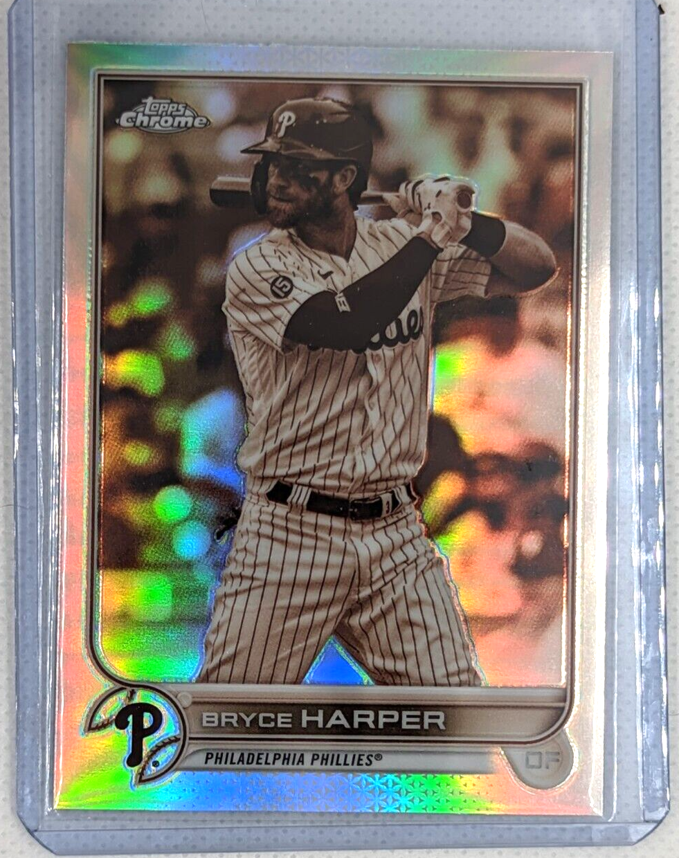 Bryce Harper Sepia #220 - 2022 Topps Chrome Refractor Philadelphia Phillies
