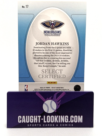2023-24 Panini Select Jordan Hawkins Rookie Select Certified Silver Prizm #17