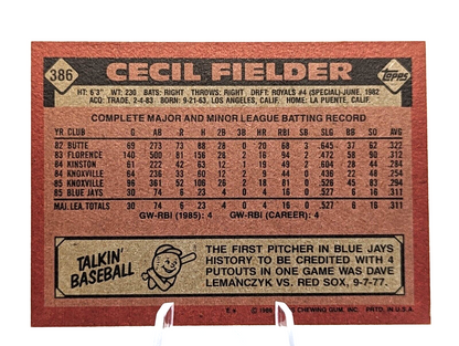 Cecil Fielder #386 [Rookie] 1986 Topps