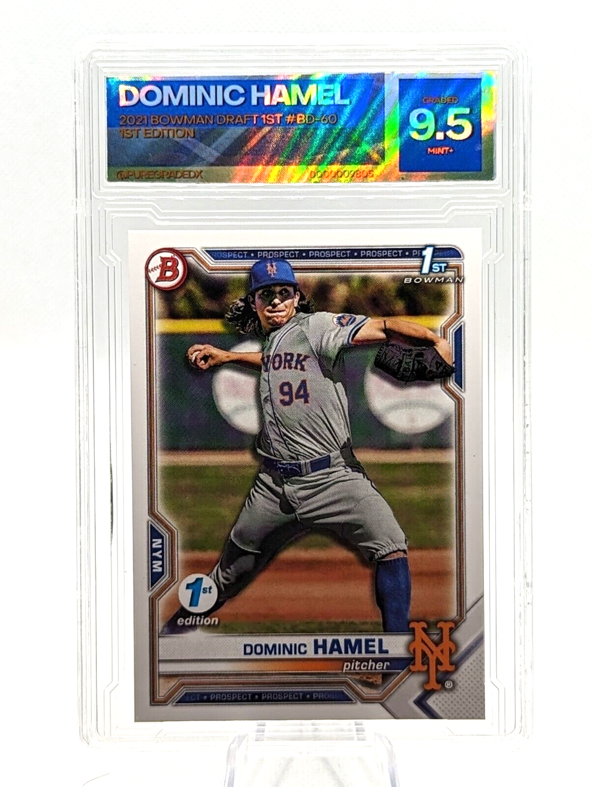 Dominic Hamel #BD-60 2021 Bowman Draft 1st Edition - Graded 9.5