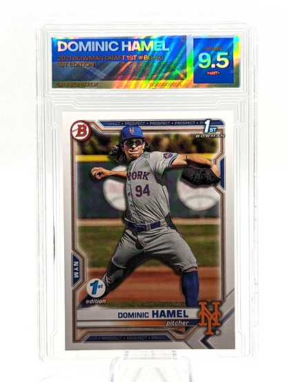 Dominic Hamel #BD-60 2021 Bowman Draft 1st Edition - Graded 9.5