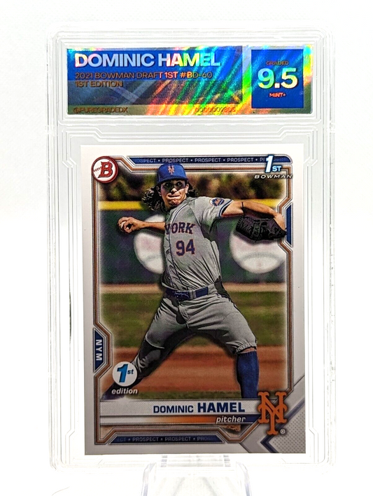 Dominic Hamel #BD-60 2021 Bowman Draft 1st Edition - Graded 9.5