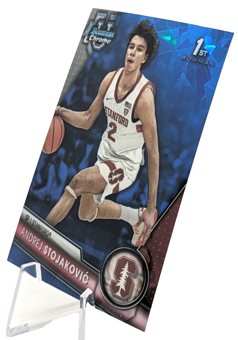 2023-24 Bowman Chrome U Sapphire Andrej Stojakovic #70 1st Stanford