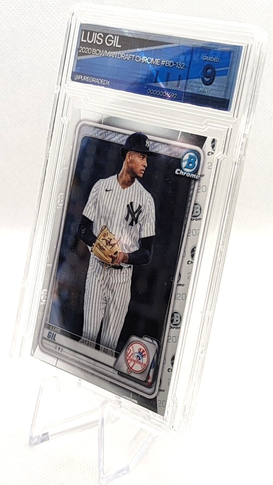 Luis Gil Chrome #BD-132 2020 Bowman Draft NY Yankees Graded 9