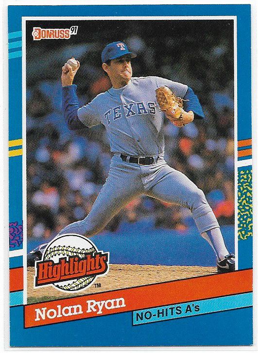 Nolan Ryan 1991 Donruss #BC-3 Highlights No-Hits A's