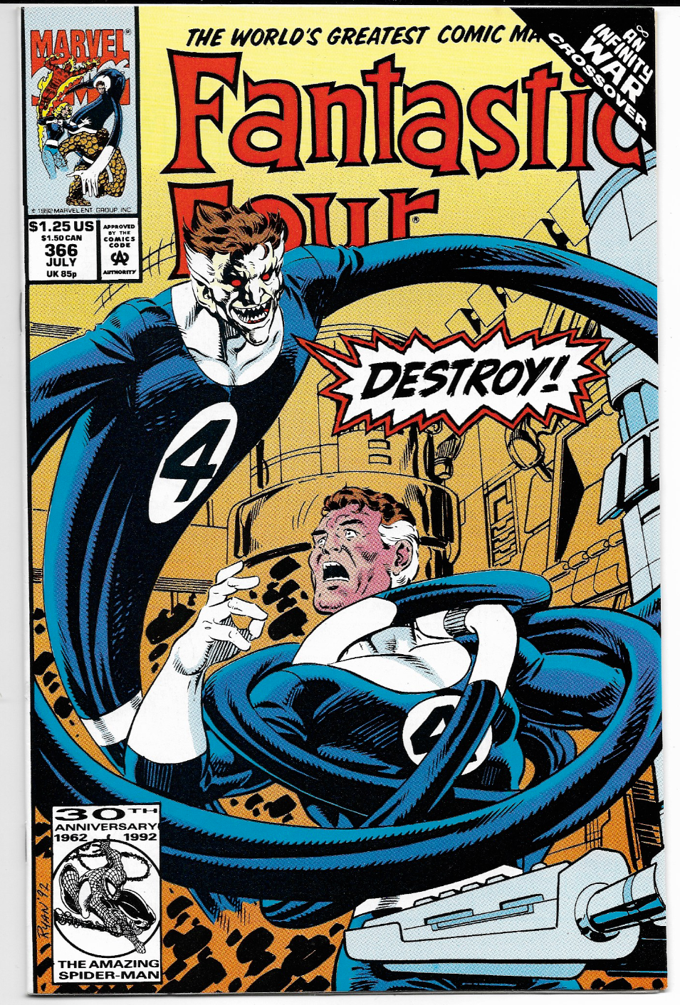 Fantastic Four #366 1992 Marvel Comics The Enemy Within! Infinity War Crossover