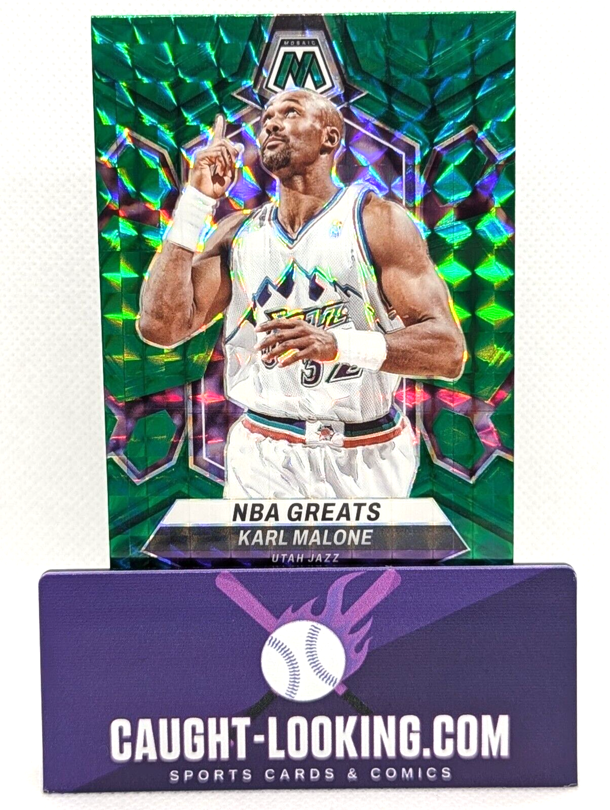 Karl Malone - 2023-24 Panini Mosaic NBA Greats Green #297