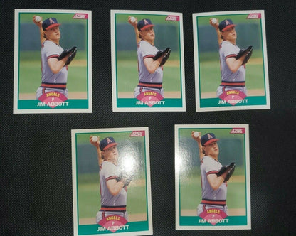 Jim Abbott #88T 1989 Score Traded Rookie Card RC - 5 Card Lot