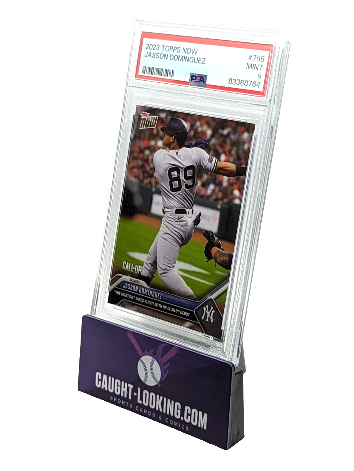 Jasson Dominguez 2023 Topps Now #798 The Martian 1st Home Run Debut PSA 9 Rookie