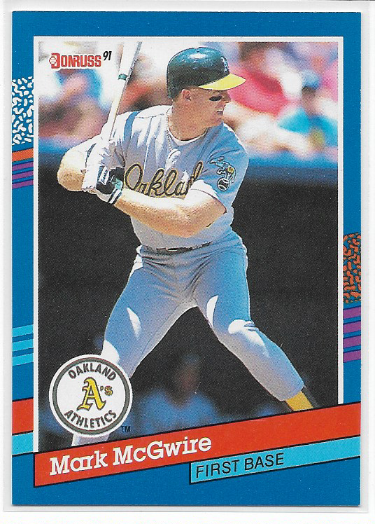 Mark McGwire #105 1991 Donruss Oakland Athletics Baseball Card