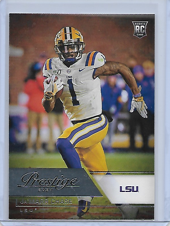 Ja'Marr Chase #83 2021 Panini Chronicles Prestige Draft Picks RC LSU 