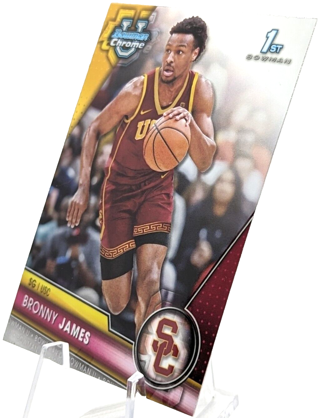 Bronny James - 2023/24 Bowman Chrome University 1st Rookie #95 USC Trojans