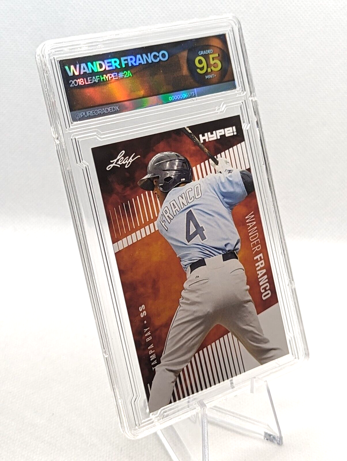 Wander Franco 2018 Leaf "1st Ever Printed" Hype RC #2A Rays Graded 9.5