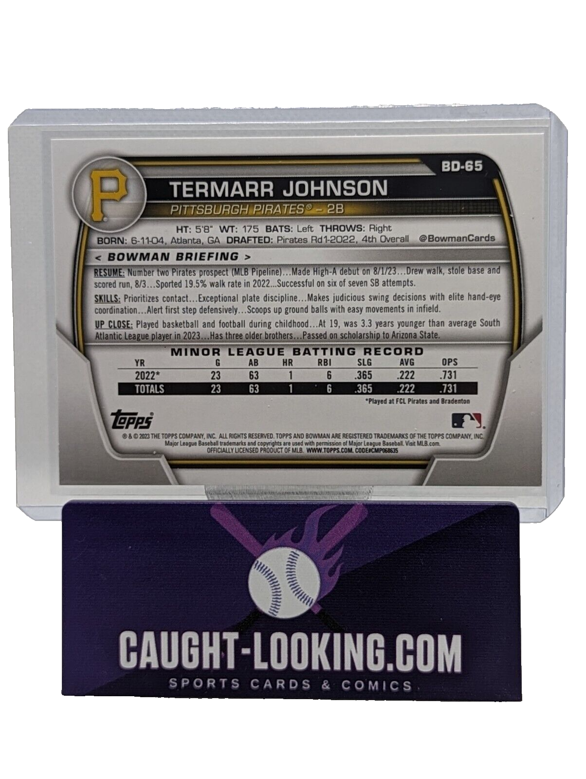 Termarr Johnson SKY BLUE /499 2023 Bowman Draft - 1st Bowman #BDC-11