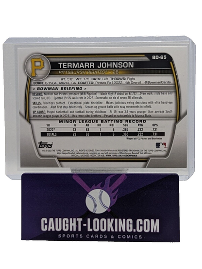Termarr Johnson SKY BLUE /499 2023 Bowman Draft - 1st Bowman #BDC-11