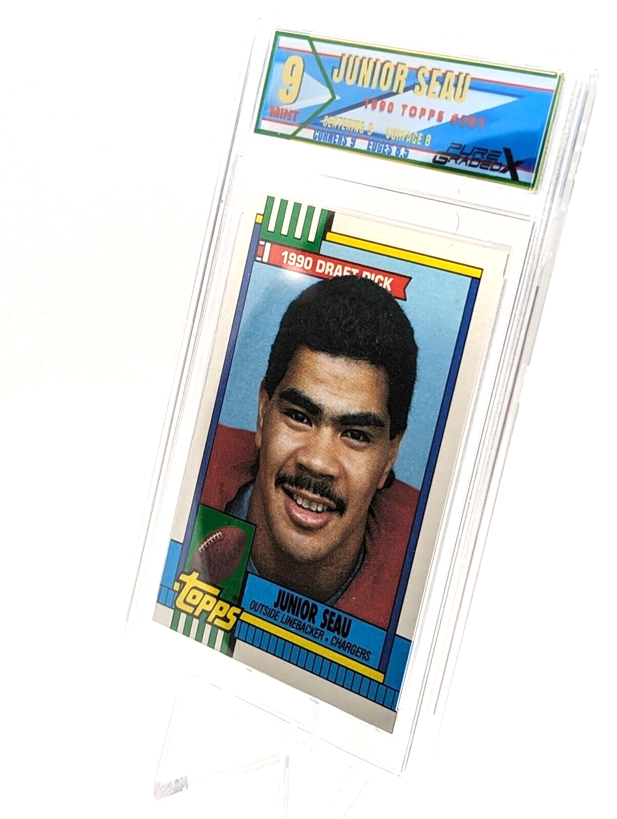 Junior Seau #381 [Rookie] 1990 Topps Graded 9 
