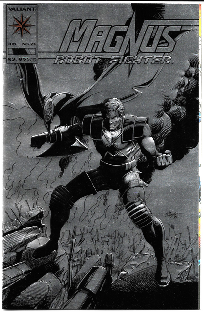 Magnus Robot Fighter #25 1993 Valiant Silver Foil Cover