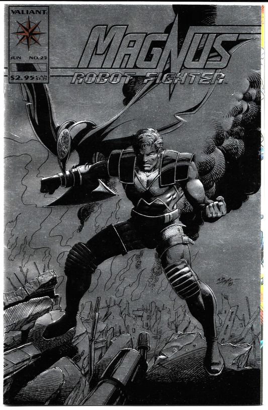 Magnus Robot Fighter #25 1993 Valiant Silver Foil Cover
